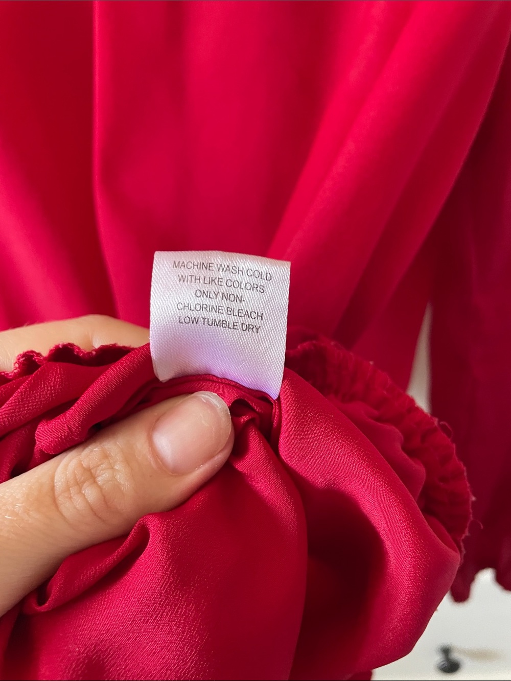 Daniel Rainn Red Deep V Blouse with Decorative Trim | Business Casual Blouse | M - Picture 6 of 6